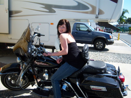 Kristy on Tims harley in CA