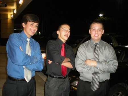 Tony (middle) my son at Homecoming 2009