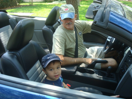 Papa and Kendan in Papa's Mustang, 2009