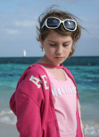 Caitlin on the beach