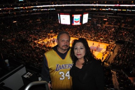 Me and Hubby at Laker Game