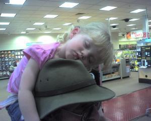 Asleeep in PaPa's Hat