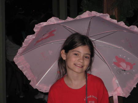 Kayle...singing in the rain at Disney