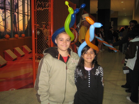 My grandkids at the Warriors game