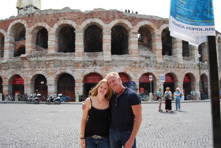 My daughter and my brother at Verona's Arena