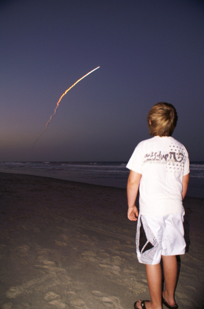 Watching the shuttle launch from home