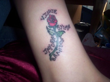My tattoo with my 4 babies names (done at VNI)