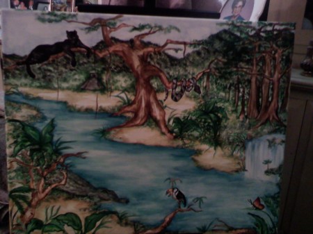 Jungle painting I did for my Grandson's room