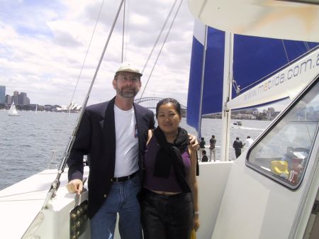 On a yacht in Sydney Harbor