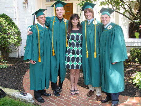 Joe's friends and Pam before Graduation