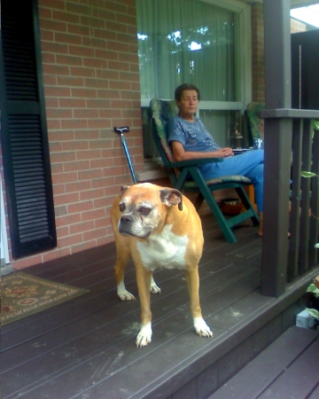 My beloved Mom and my brothers dog, Lady