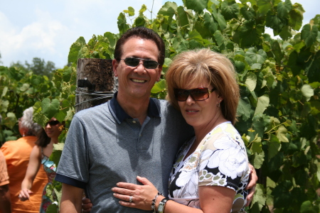 My wife and I at a winery