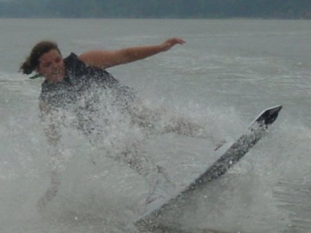 Jessica wake Boarding in the James 2009