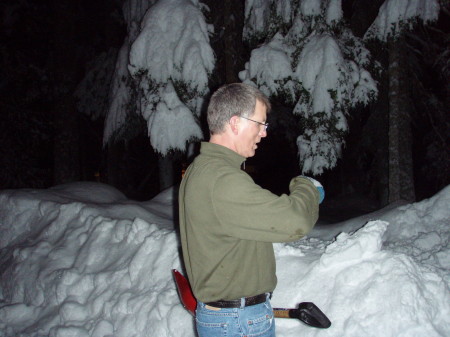 David clearing snow.