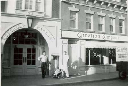 On Disneyland's Main St in 1955