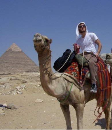 Nate ( my oldest) on a camel in Egypt