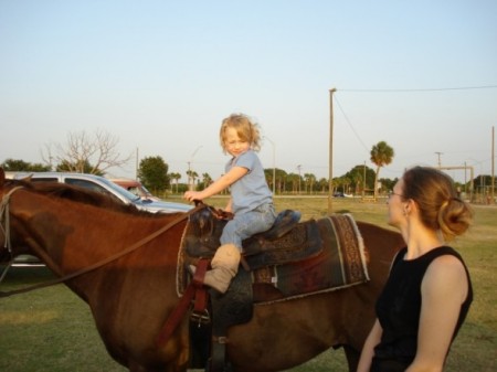 caitlyn on horse, mom