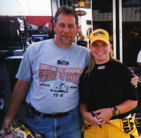 That's me with Indy Car Driver Sarah Fisher