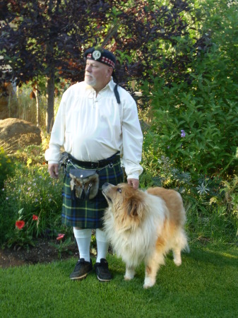 T-bone and me going to the highland games