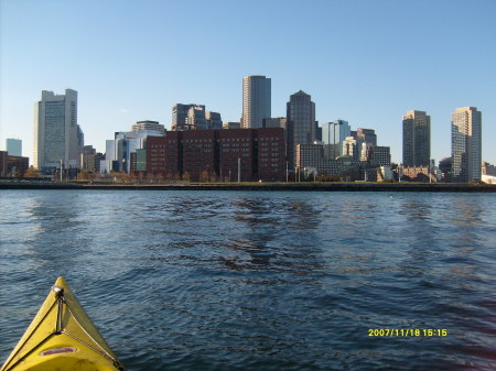 Kayaking in Boston Harbor, November 2007