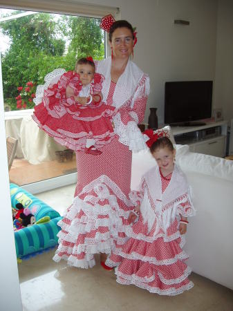 Girls in flamenca dresses