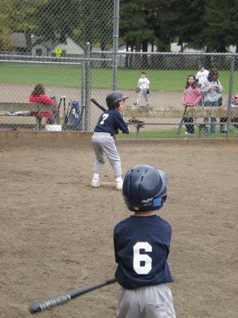 Aaron getting ready to crush the ball! May "09