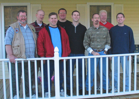 Al with 6 sons and 1 son-in-law, 2004