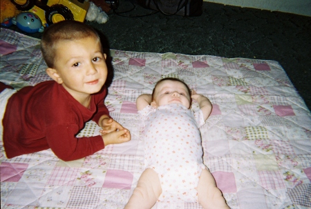 Nolan with his baby sister Katie 2008