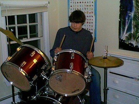 Toby on the drums