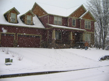 Our house on a snowy day