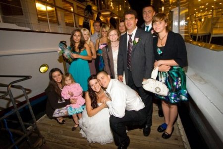 Coming off the boat for oldest son's wedding