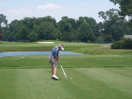 Son Cody playing in Junior golf tournament