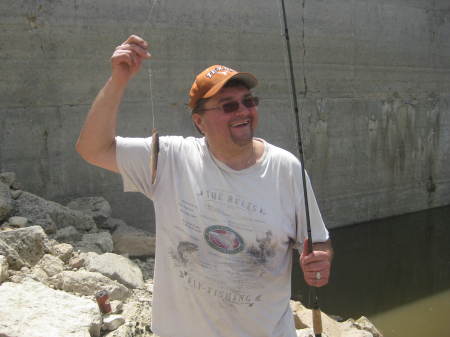 jon fishing at the flood way