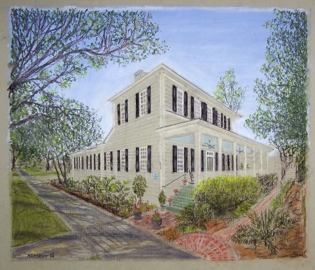 Artist painting of our 1770's home in SC