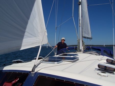 Wife's cousin Gary on his sailboat