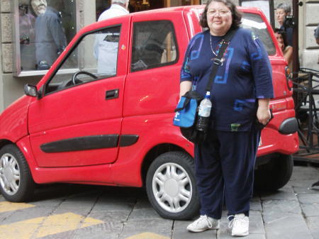 Me in Italy with a smart car