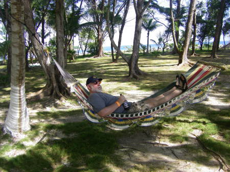 Relaxing in Honduras after a recent cruise