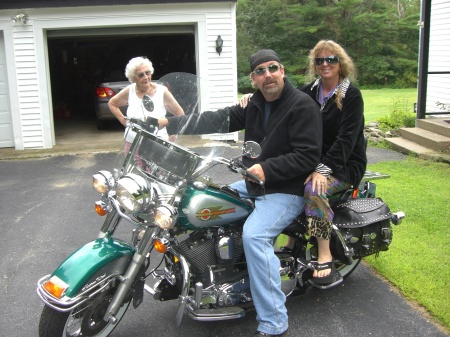 Me and my cousin Bobby on his Harley in Maine