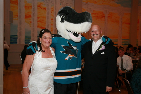 wedding reception with sharky!