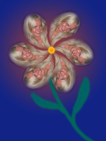 a girl made into a flower, using photoshop