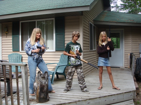 At the Cabin: Me with Sibylle's Ninos