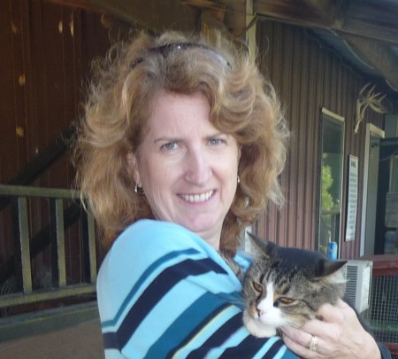 Cat loving at the a stable at Lost Valley Lake