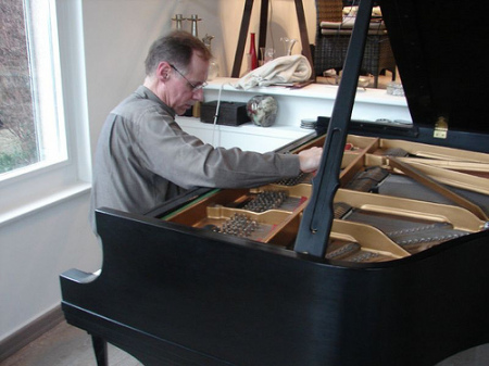 Jerry tuning Michel's Steinway