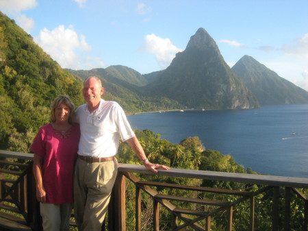 The Pitons from our deck