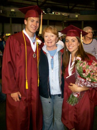 Suzy Lugert in center, grandchildren