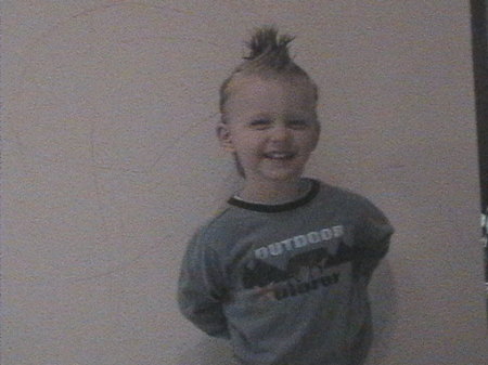 MY YOUNGEST GRANDSON WITH FOHAWK