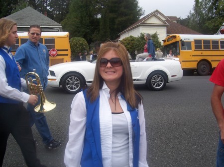 Melissa at Apple Fair playing the Trumpet