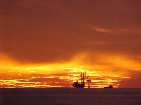 Typical offshore sunset