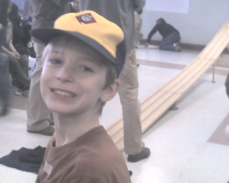 Zach at Wolf Scouts-Pine Wood Derby Winner