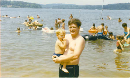 Josh learning to swim, Buchanon's, KY Lake